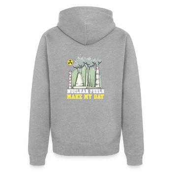 Centrale nucléaire Énergie nucléaire Energies renouvelables - Veste à capuche bio Premium Unisexe - gris chiné - Dos - Nico (187cm)