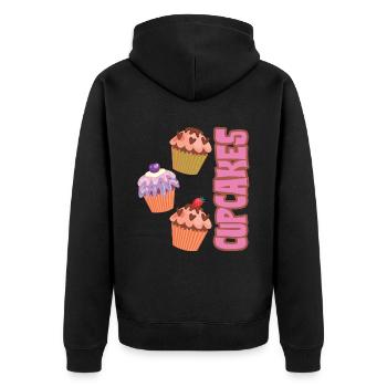 Cupcakes Cake Cupcake - Unisex Premium Organic Zip Hoodie - black - Back - Nico (187cm)