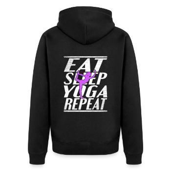 Alimentation Sommeil Yoga - Veste à capuche bio Premium Unisexe - noir - Dos - Nico (187cm)