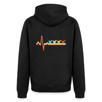 Squirrel retro heartbeat - Unisex Premium Organic Zip Hoodie - black - Back - Nico (187cm)