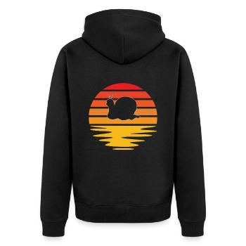 Snail Retro - Unisex Premium Organic Zip Hoodie - black - Back - Nico (187cm)