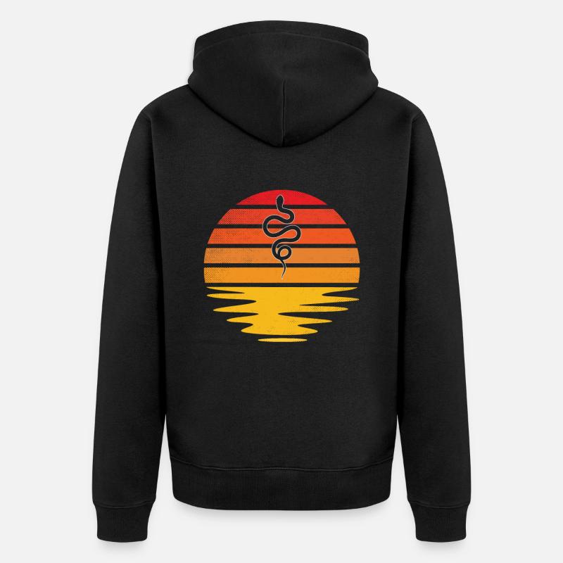 Serpent Rétro - Veste à capuche bio Premium Unisexe - noir