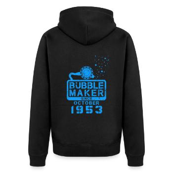 Diver birthday Bubblemaker since October 1953 - Unisex Premium Organic Zip Hoodie - black - Back - Nico (187cm)