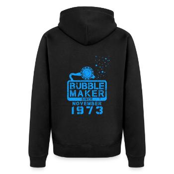 Plongeur Birthday Bubblemaker depuis novembre 1973 - Veste à capuche bio Premium Unisexe - noir - Dos - Nico (187cm)