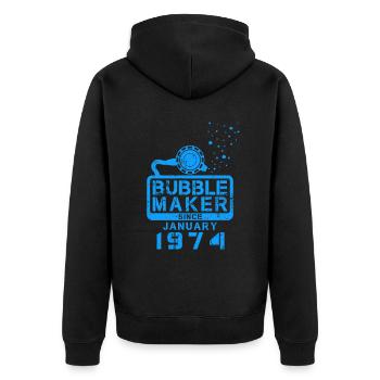 Plongeur Birthday Bubblemaker depuis janvier 1974 - Veste à capuche bio Premium Unisexe - noir - Dos - Nico (187cm)