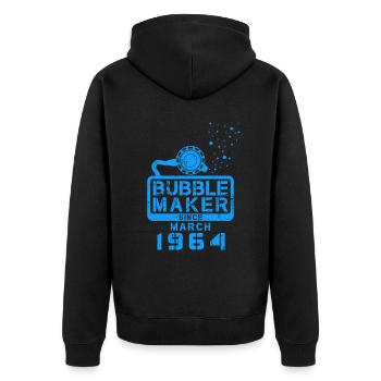 Diver Birthday Bubblemaker since March 1964 - Unisex Premium Organic Zip Hoodie - black - Back - Nico (187cm)