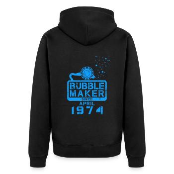 Plongeur Birthday Bubblemaker depuis avril 1974 - Veste à capuche bio Premium Unisexe - noir - Dos - Nico (187cm)