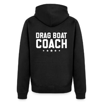 Drag Boat Coach Speed Boat - Unisex Premium Bio Zip Hoodie - Schwarz - Hinten - Nico (187cm)