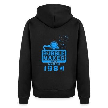 Diver Birthday Bubblemaker since March 1984 - Unisex Premium Organic Zip Hoodie - black - Back - Nico (187cm)