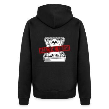 Hail The Trash - Funny Raccoon - Unisex Premium Organic Zip Hoodie - black - Back - Nico (187cm)