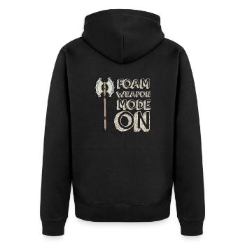 Larp Live Action Role Play NPC Game Master - Unisex Premium Bio Zip Hoodie - Schwarz - Hinten - Nico (187cm)