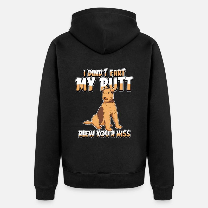 Airedale Terrier Drôle - Veste à capuche bio Premium Unisexe - noir