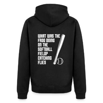 Softball drôle - Veste à capuche bio Premium Unisexe - noir - Dos - Nico (187cm)