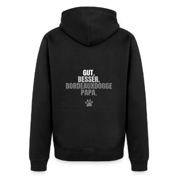 Bordeauxdogge - Unisex Premium Bio Zip Hoodie - Schwarz - Hinten - Nico (187cm)