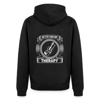 Witziger Violinen Violinisten Spruch - Unisex Premium Bio Zip Hoodie - Schwarz - Hinten - Nico (187cm)