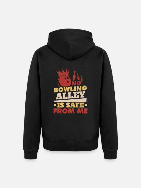 lustiger Bowling Spruch - Unisex Premium Bio Zip Hoodie - Schwarz