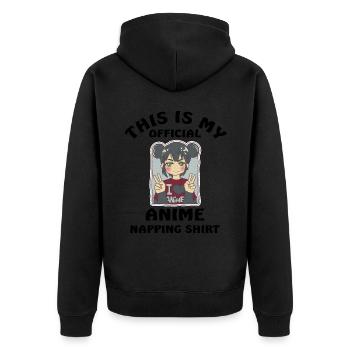 This Is My Official Anime Napping Shirt - Unisex Premium Bio Zip Hoodie - Schwarz - Hinten - Nico (187cm)