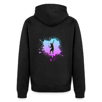 Tennis - Unisex Premium Bio Zip Hoodie - Schwarz - Hinten - Nico (187cm)