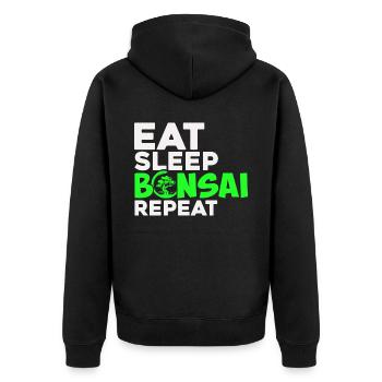 Bonsai Baum Geschenk Japan Bonsai Garten - Unisex Premium Bio Zip Hoodie - Schwarz - Hinten - Nico (187cm)