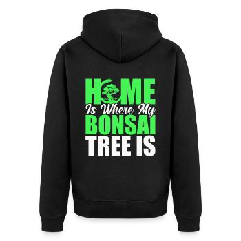 Bonsai Baum Geschenk Japan Bonsai Garten - Unisex Premium Bio Zip Hoodie - Schwarz - Hinten - Nico (187cm)