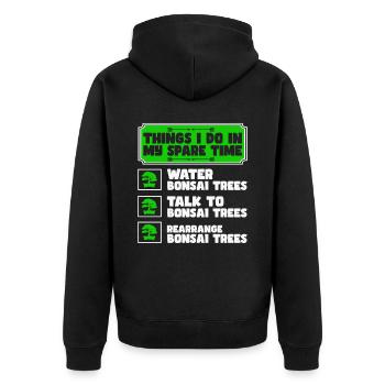 Bonsai Baum Geschenk Japan Bonsai Garten - Unisex Premium Bio Zip Hoodie - Schwarz - Hinten - Nico (187cm)