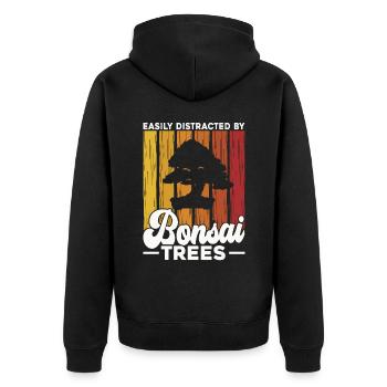 Bonsai Baum Geschenk Japan Bonsai Garten - Unisex Premium Bio Zip Hoodie - Schwarz - Hinten - Nico (187cm)
