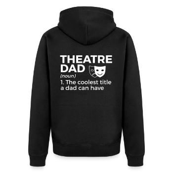 Theater Schauspieler - Unisex Premium Bio Zip Hoodie - Schwarz - Hinten - Nico (187cm)
