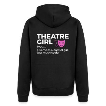 Theater Schauspieler - Unisex Premium Bio Zip Hoodie - Schwarz - Hinten - Nico (187cm)