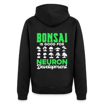 Bonsai Baum Geschenk Japan Bonsai Garten - Unisex Premium Bio Zip Hoodie - Schwarz - Hinten - Nico (187cm)