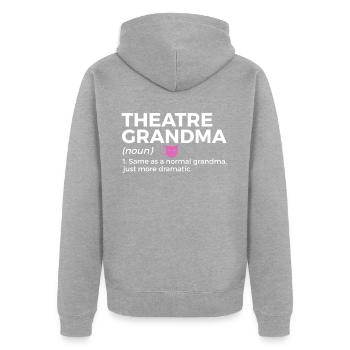 Theater Schauspieler - Unisex Premium Bio Zip Hoodie - Grau meliert - Hinten - Nico (187cm)