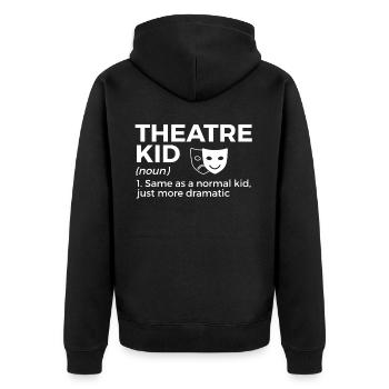 Theater Schauspieler - Unisex Premium Bio Zip Hoodie - Schwarz - Hinten - Nico (187cm)
