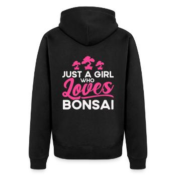 Bonsai Baum Geschenk Japan Bonsai Garten - Unisex Premium Bio Zip Hoodie - Schwarz - Hinten - Nico (187cm)