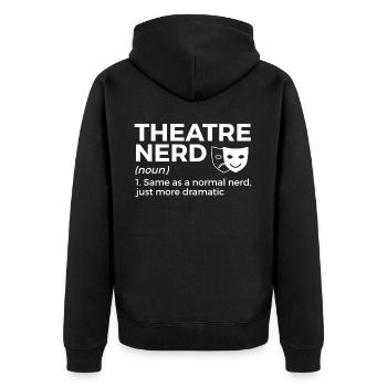 Theater Schauspieler - Unisex Premium Bio Zip Hoodie - Schwarz - Hinten - Nico (187cm)