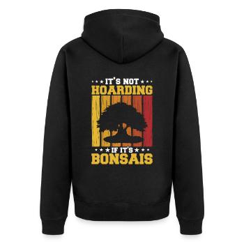Bonsai Baum Geschenk Japan Bonsai Garten - Unisex Premium Bio Zip Hoodie - Schwarz - Hinten - Nico (187cm)