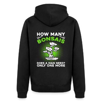 Bonsai Baum Geschenk Japan Bonsai Garten - Unisex Premium Bio Zip Hoodie - Schwarz - Hinten - Nico (187cm)
