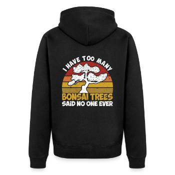 Bonsai Baum Geschenk Japan Bonsai Garten - Unisex Premium Bio Zip Hoodie - Schwarz - Hinten - Nico (187cm)