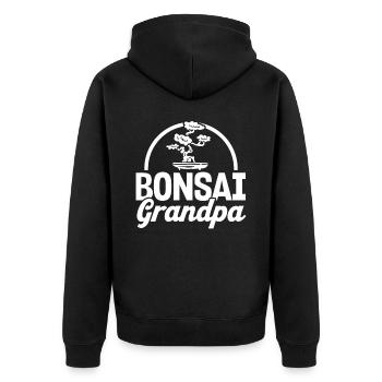 Bonsai Baum Geschenk Japan Bonsai Garten - Unisex Premium Bio Zip Hoodie - Schwarz - Hinten - Nico (187cm)