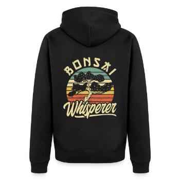 Bonsai Baum Geschenk Japan Bonsai Garten - Unisex Premium Bio Zip Hoodie - Schwarz - Hinten - Nico (187cm)