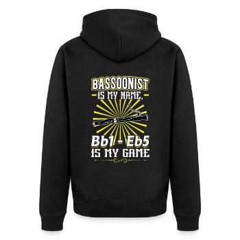 Bassonist Is My Game - Basson - Veste à capuche bio Premium Unisexe - noir - Dos - Nico (187cm)