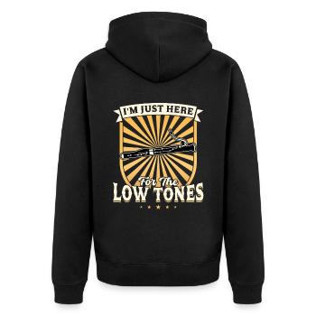 I'm Just Here For The Low Tones - Bassoon - Unisex Premium Organic Zip Hoodie - black - Back - Nico (187cm)