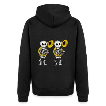 Sousaphon Spieler Skelett Musik Big Band Sousaphon - Unisex Premium Bio Zip Hoodie - Schwarz - Hinten - Nico (187cm)
