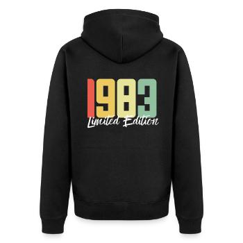 40 ans né en 1983 rétro 40e anniversaire - Veste à capuche bio Premium Unisexe - noir - Dos - Nico (187cm)