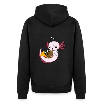 Axolotl Orchestre de Cor Français Musique Enfants Cor Français - Veste à capuche bio Premium Unisexe - noir - Dos - Nico (187cm)
