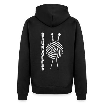 Baumwolle Wortspiel Schaf auf Baum, Schaf - Unisex Premium Bio Zip Hoodie - Schwarz - Hinten - Nico (187cm)