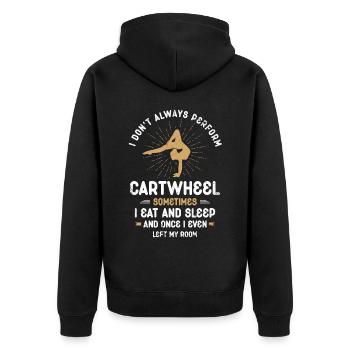 Ich Mache Nicht Immer Cartwheel, Manchmal Esse Ich - Unisex Premium Bio Zip Hoodie - Schwarz - Hinten - Nico (187cm)