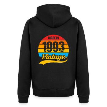 30 ans né en 1993 rétro 30e anniversaire - Veste à capuche bio Premium Unisexe - noir - Dos - Nico (187cm)