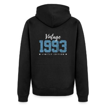 30 ans né en 1993 rétro 30e anniversaire - Veste à capuche bio Premium Unisexe - noir - Dos - Nico (187cm)