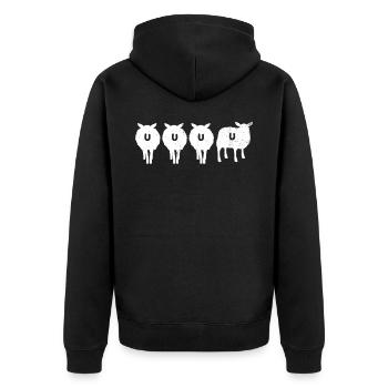 Sheep - Unisex Premium Organic Zip Hoodie - black - Back - Nico (187cm)