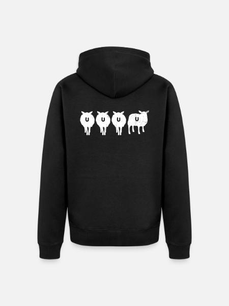 Sheep - Unisex Premium Organic Zip Hoodie - black