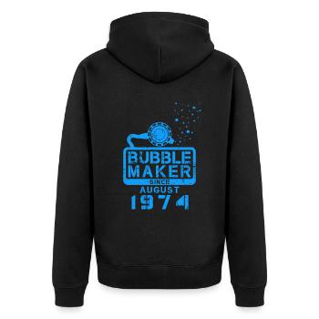 Plongeur Birthday Bubblemaker depuis août 1974 - Veste à capuche bio Premium Unisexe - noir - Dos - Nico (187cm)